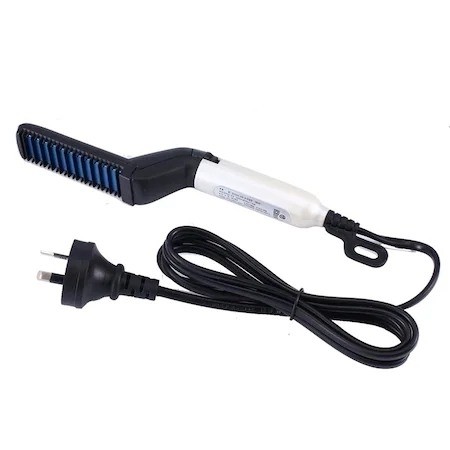 Perie electrica de indreptat parul si barba, 2 in 1, temperatura reglabila