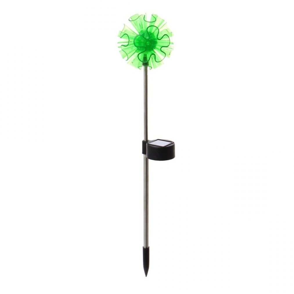 Lampa solara, colorata, tip floare, tija inox