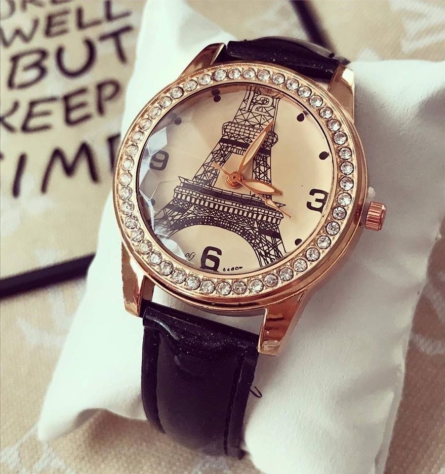 Ceas de dama Black Eiffel curea de piele