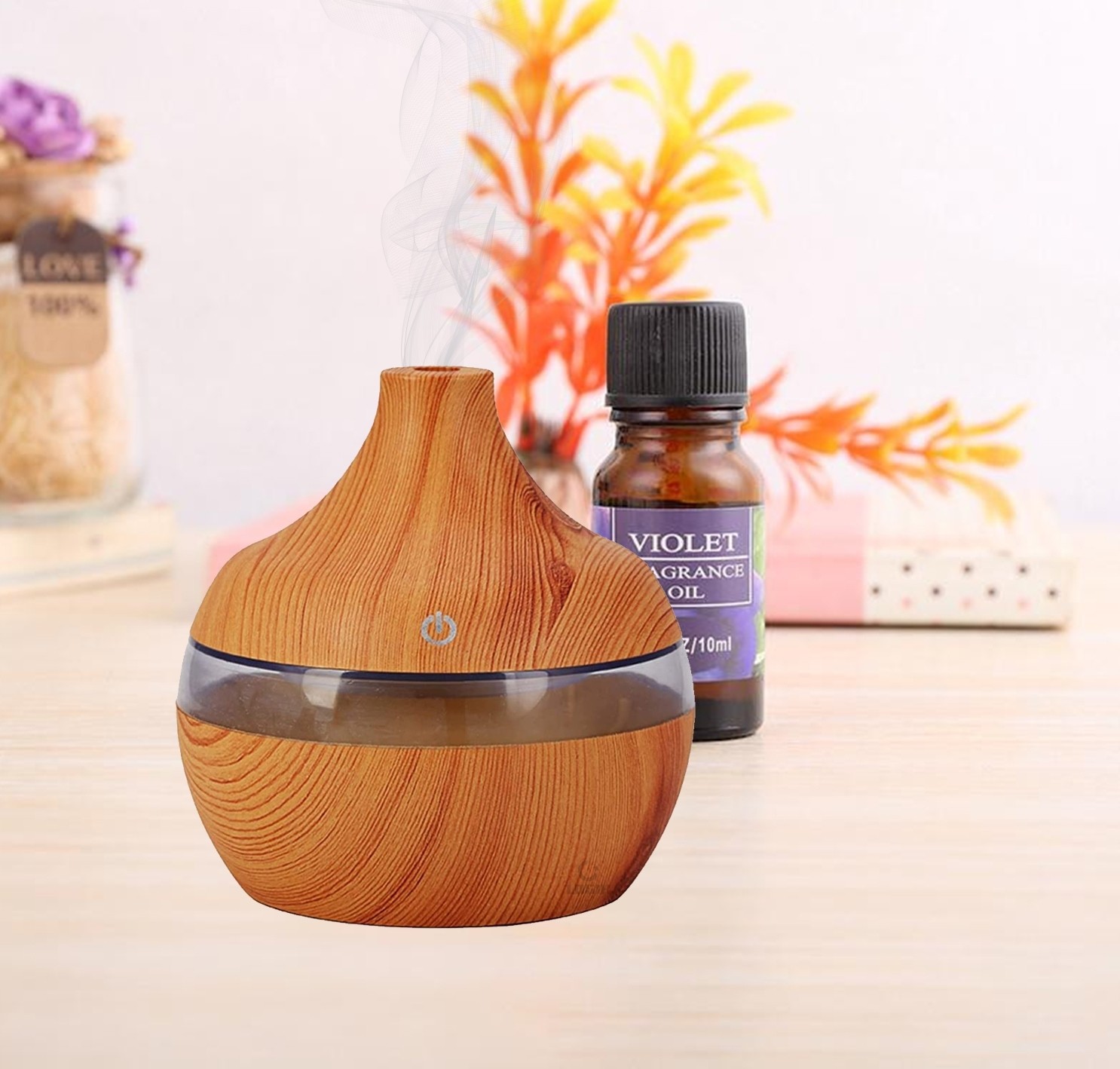 Aromaterapie/Umidificator Culori Ambientale + 2 Uleiuri Esentiale CADOU!!