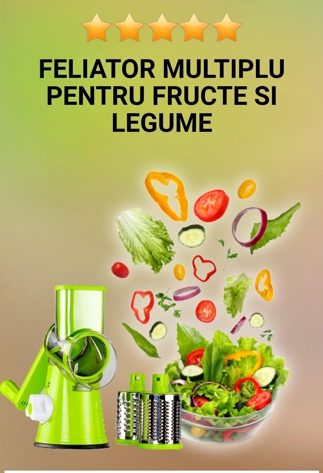 Razatoare manuala rotativa 3 in 1 Tabletop Drum