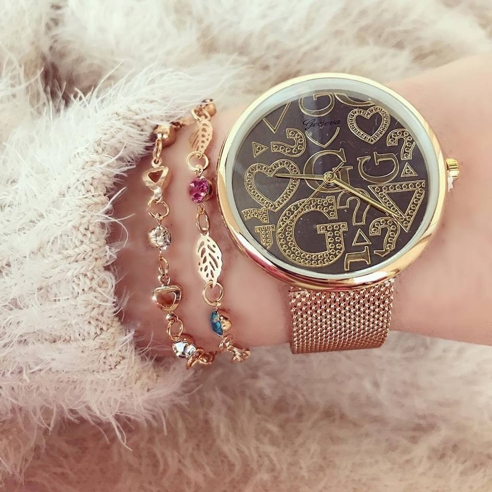 Ceas dama Geneva Classic Fashion auriu metalic