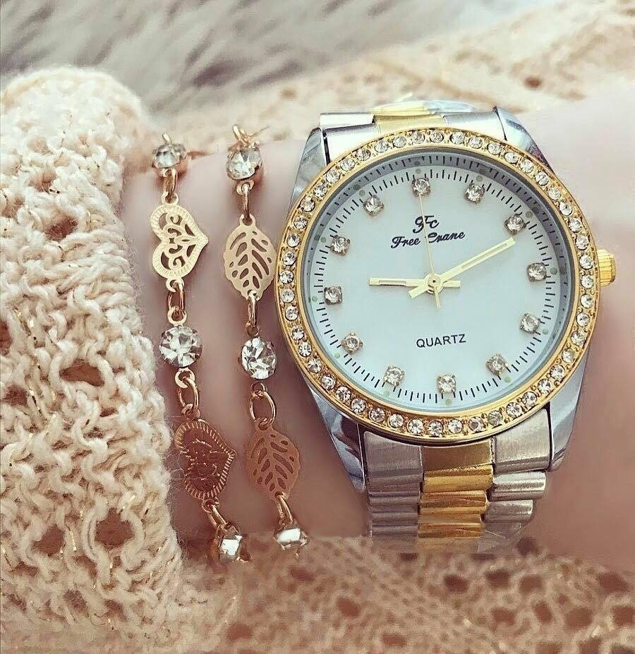 Ceas de dama Elegant metalic Silver Gold