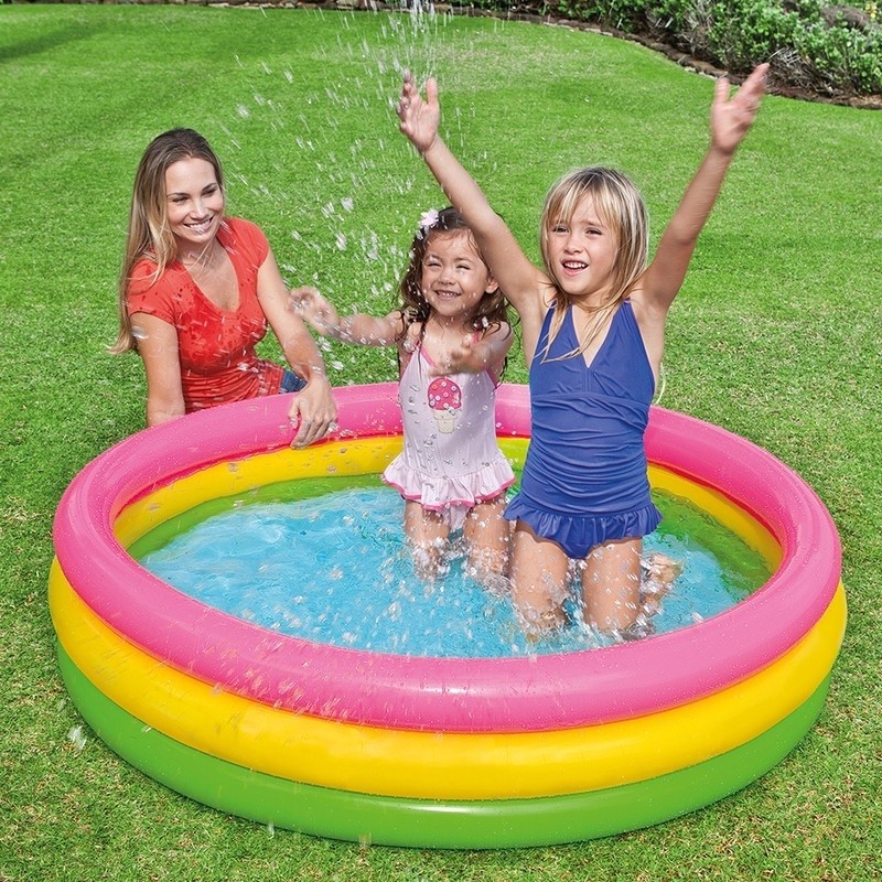 Piscina pentru copii cu baza moale, Intex 57422, 182 litri, 147x25cm