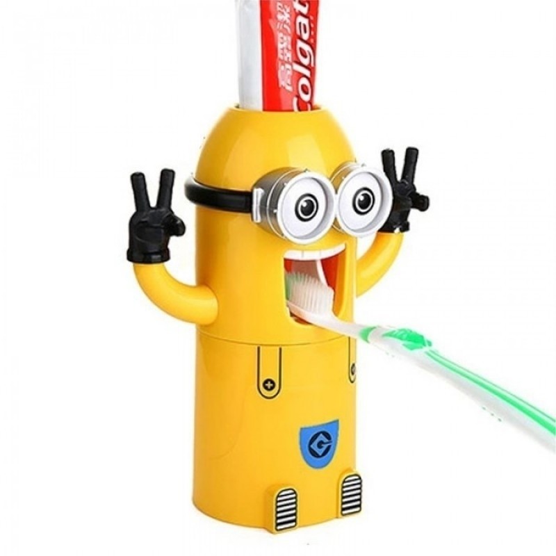 Dozator pasta de dinti pentru copii cu suport pentru periute si pasta