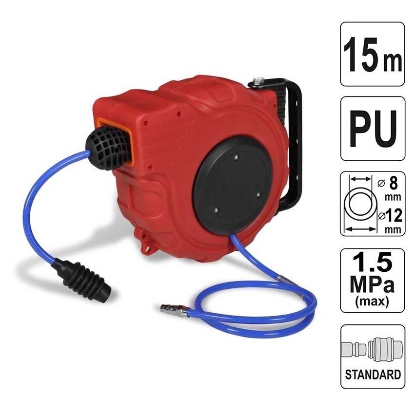 Rola automata cu tambur pentru furtun de aer comprimat 15 Metri