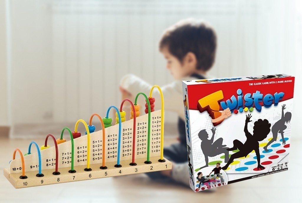 Pachetul Junior, Numaratoare din Lemn + Joc de Societate, Twister