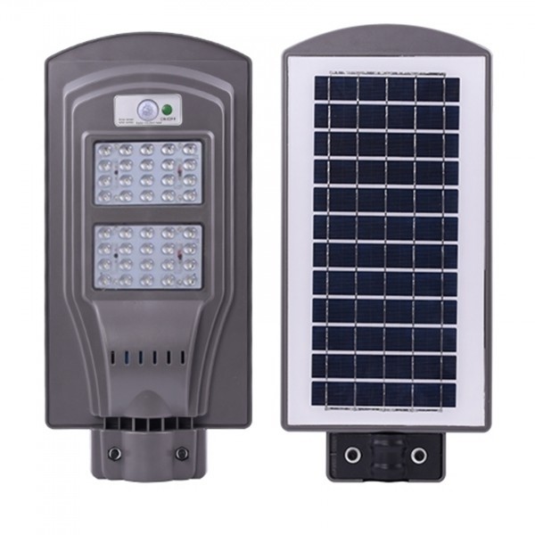 Proiector stradal 40W cu senzor, panou solar si telecomanda, suport de perete Cadou