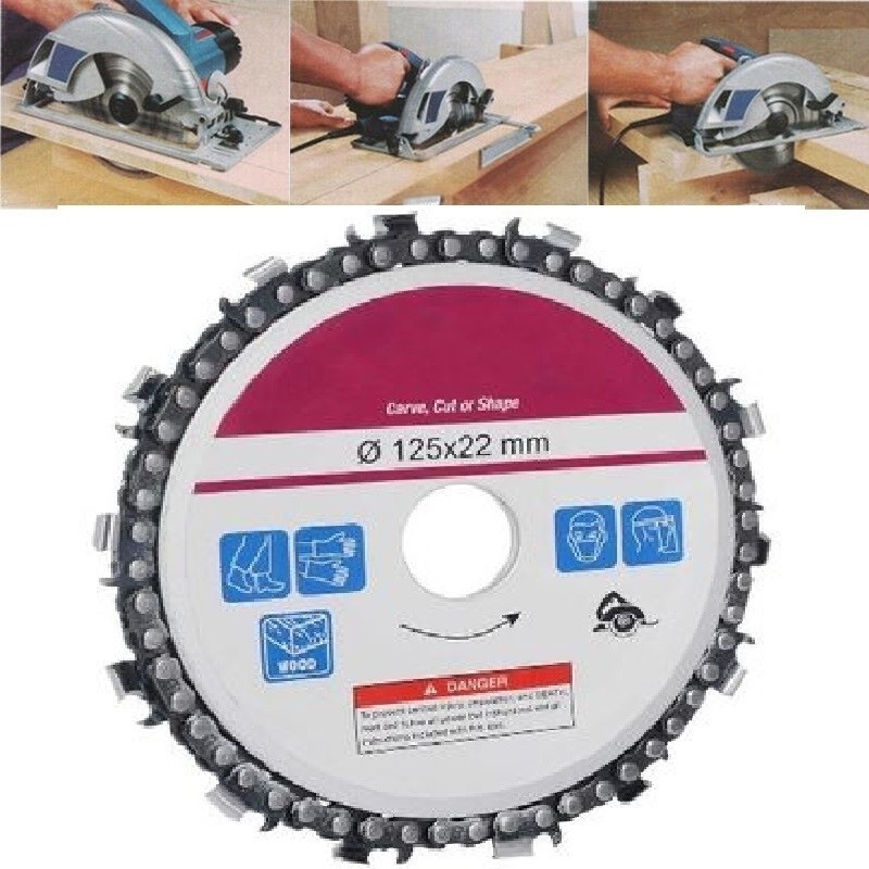 Disc flex lemn cu lant drujba, polizor unghiular, diametru 125 mm