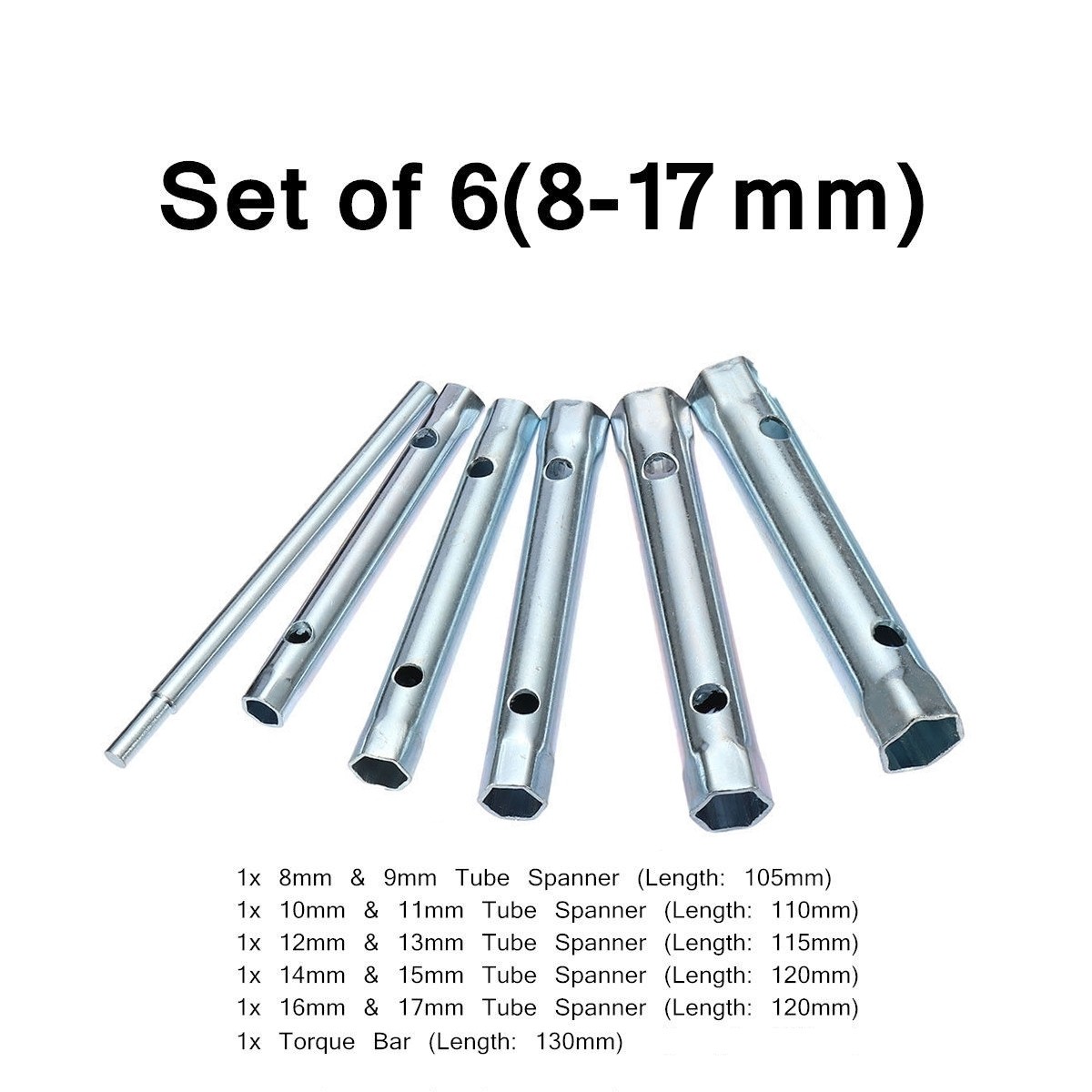 Set chei tubulare pentru bujii 6 piese cu levier
