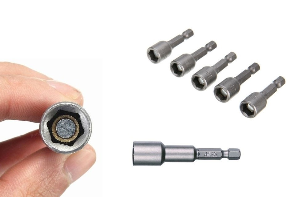 Set 5 adaptori magnetici profesionali 1/4 10mm pentru tabla