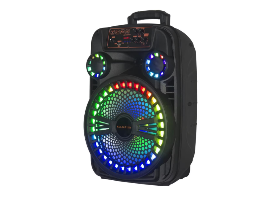 Boxa portabila bluetooth, USB, radio FM, telecomanda, microfon, Joc de lumini RGB, difuzor 12 inch