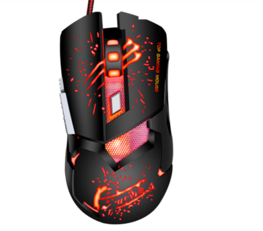 Mouse Gaming Weibo, S10 cu senzor optic rezolutie 1600/2400/3200 DPI, Rosu