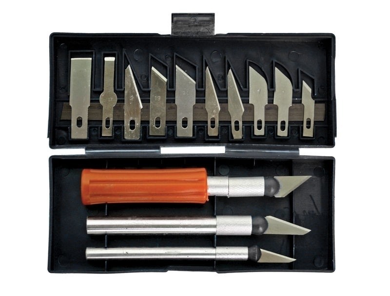 Trusa profesionala cu 3 cuttere scrappere de precizie 13 lame