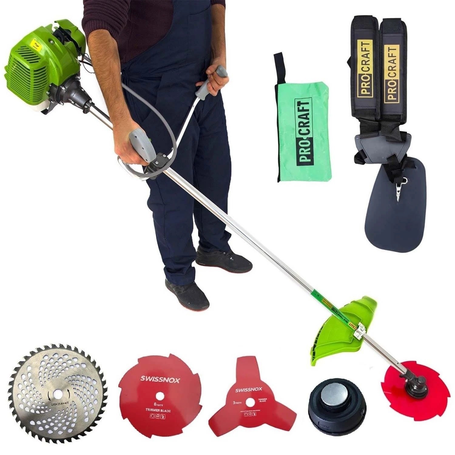 Motocoasa, 5.8 CP, 9000 rot/min, T4200, + 4 moduri de taiere