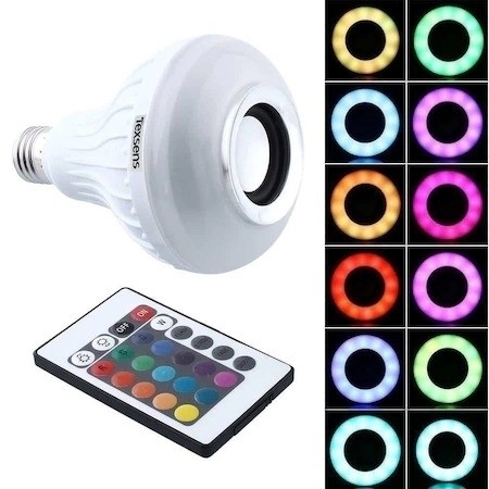 Bec LED cu Difuzor, E27, Bluetooth, Telecomanda, 12 W