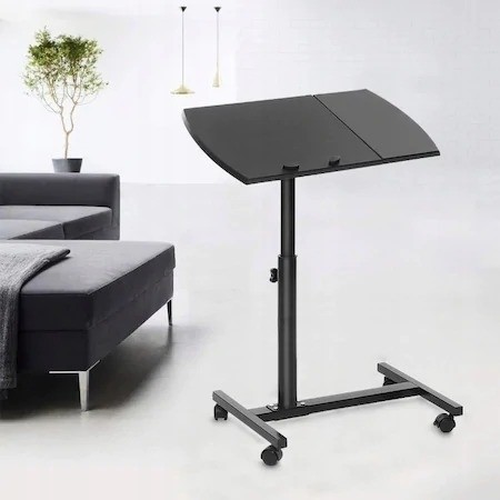 Masuta laptop din metal cu blat laminat, inaltime reglabila