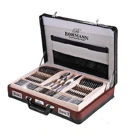 Set 72 piese tacamuri inox , diplomat pentru depozitare