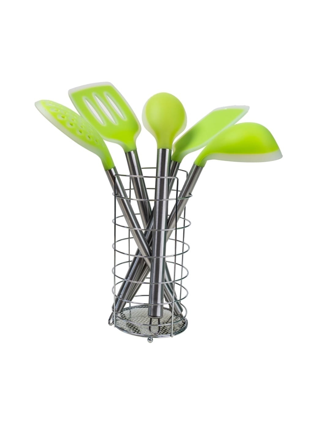 Set ustensile bucatarie, 5 piese din silicon plus suport