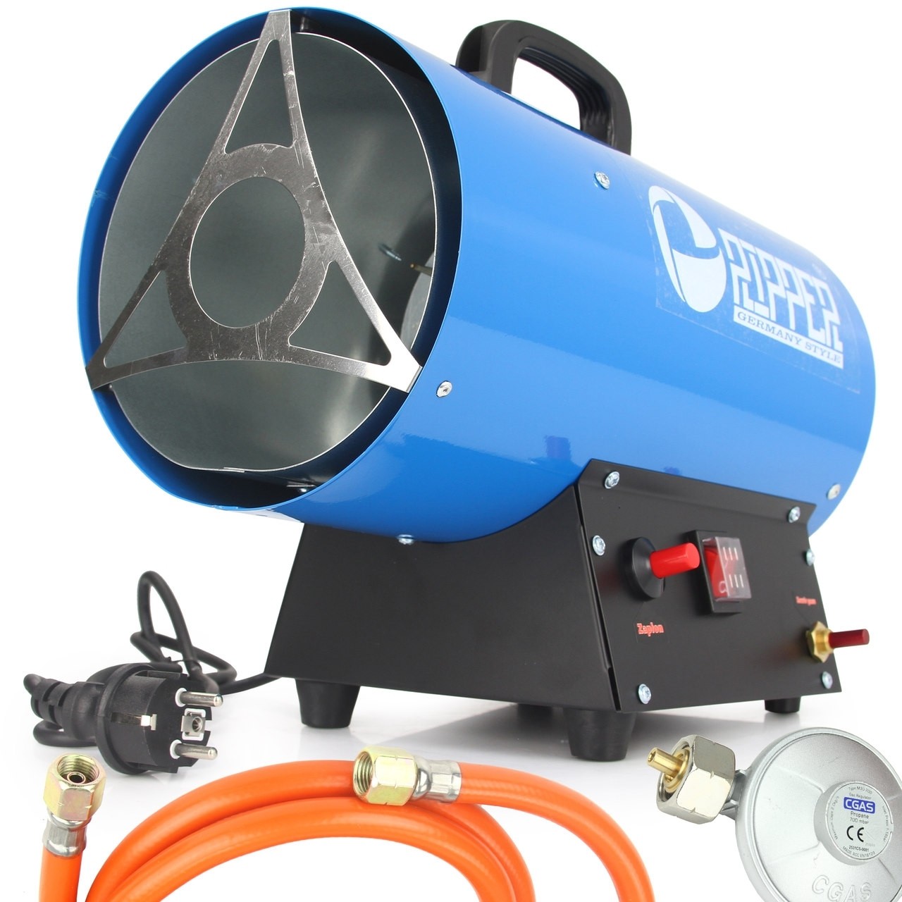 Tun aer cald pe gaz 20kw cu furtun si reductor inclus