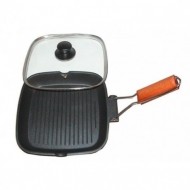Gratar aluminiu 28cm cu maner detasabil