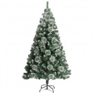 Brad artificial, tip pin aspect nins,suport din metal, 210 cm 