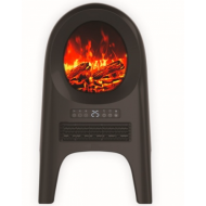 Aeroterma ceramica tip semineu, neagra, cu animatie si telecomanda, putere 2000W