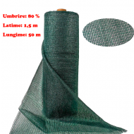 Plasa De Umbrire Verde 1,5m x 50m x 80g , Gard, Solar, Gradina , 1,5m x 50m x 80g Grad Umbrire 85%