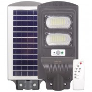 Proiector stradal SMD 60W cu senzor, panou solar si telecomanda, suport de perete Cadou