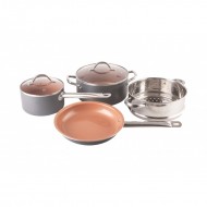 Set 6 piese, 3 vase din aluminiu cu invelis antiaderent , cu ceramica si titan