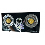 Aragaz Din Sticla Securizata Cu 3 Ochiuri, Aprindere Pe Quartz, Alimentare GPL