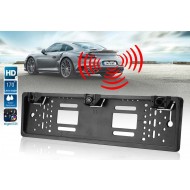 Suport auto numar inmatriculare asistenta parcare cu senzori si camera mers inapoi