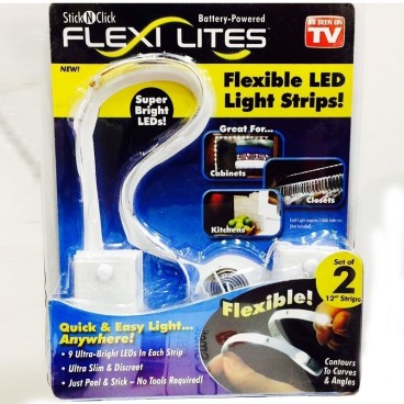 Set 2 benzi LED ultra subtiri autoadezive Stick N Click Flexi Lites