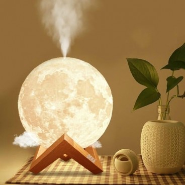 Lampa de veghe si umidifcator pentru camera tip Luna, Moon Lamp 3D