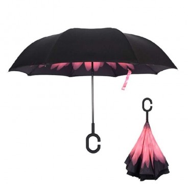 Umbrela de ploaie reversibila cu maner special